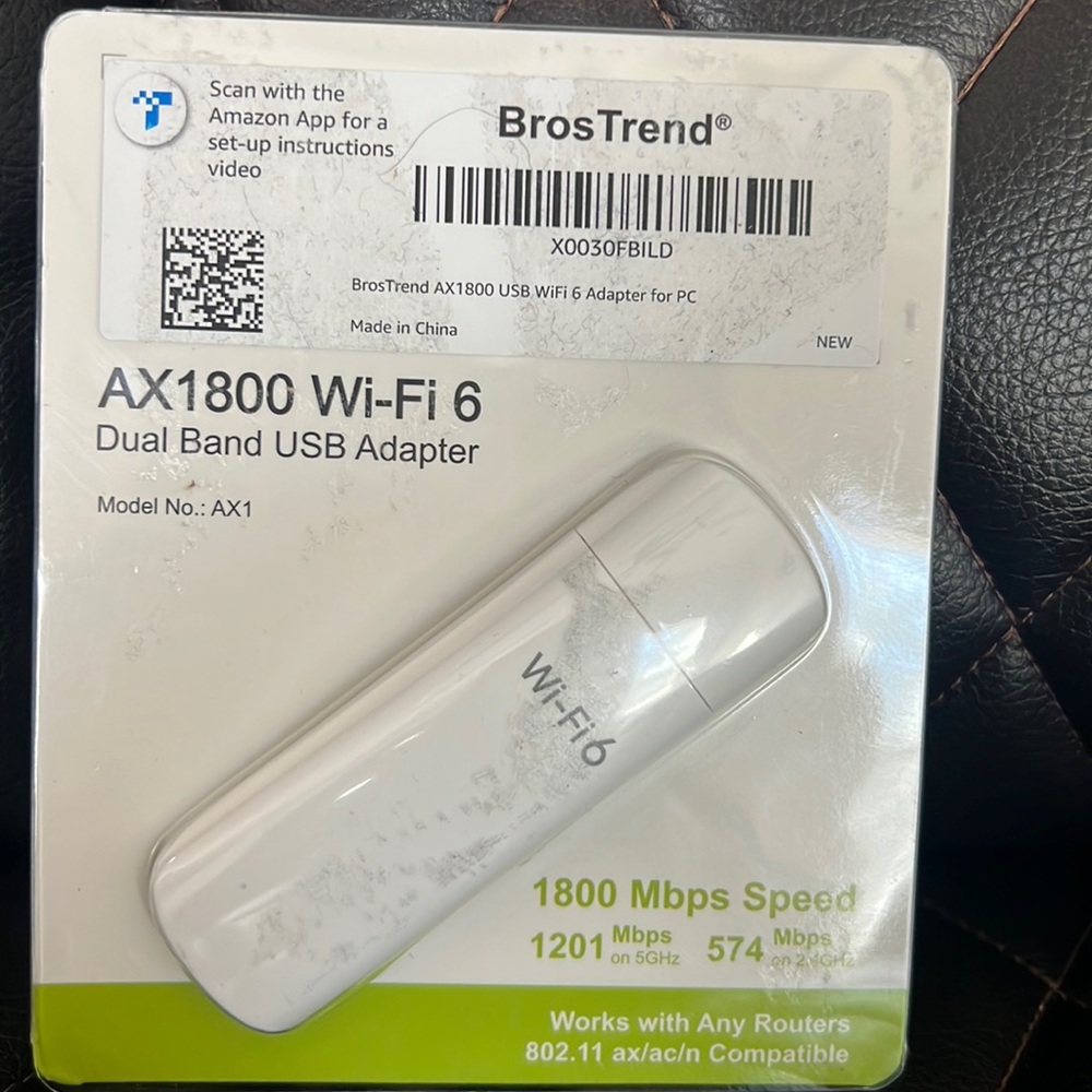 BrosTrend WiFi 6 AX1800Mbps USB WiFi Adapter Dual Band WiFi Dongle 5GHz 1201Mbps